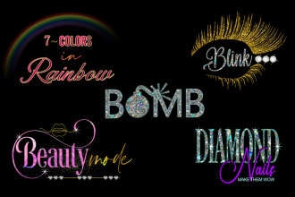 design modern feminine, glitter  beauty logo designs for you