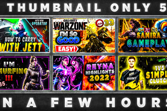 design amazing gaming eye cathing thumbnails in a 3 hours