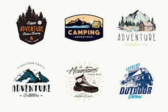 design an adventure, outdoor, camping, mountain, hunting, hiking, travel logo