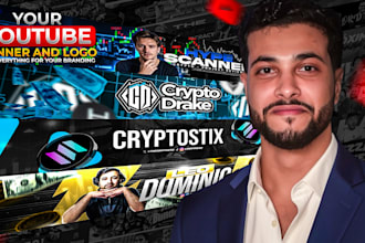 design faceless finance, crypto and business channel branding
