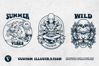 make art psychedelic, trippy, stoner with retro style