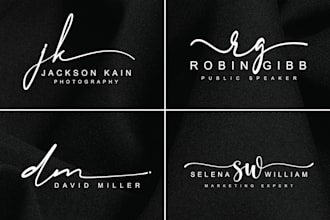 design unique handwritten signature monogram initials logo