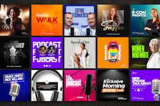 design a unique and professional podcast cover art or podcast logo