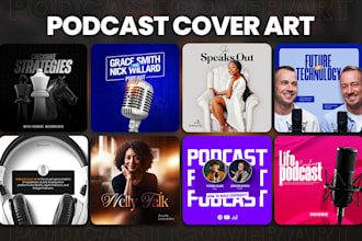 design a unique and professional podcast cover art or podcast logo