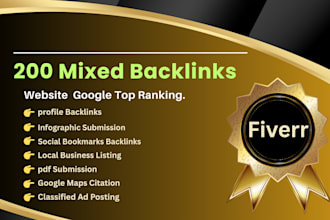 do 200 seo mixed backlinks on high da PR sites