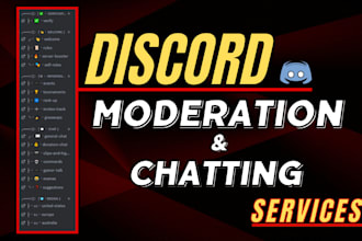 do discord server moderation and engaging chatting services for your community