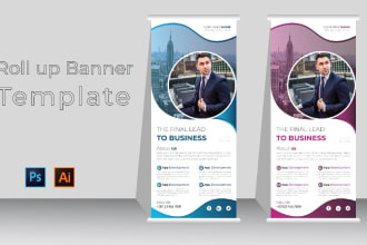do roll up banner design and pull up banner design