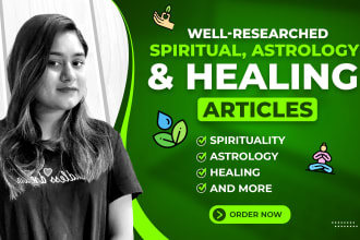 write articles about spirituality and holistic healing