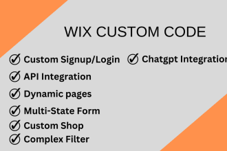 add custom features,HTML, CSS, js, and velo code on your wix website