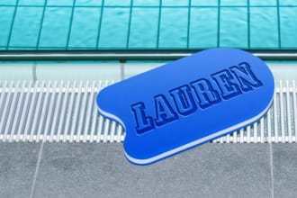 engrave your text on swimming pad