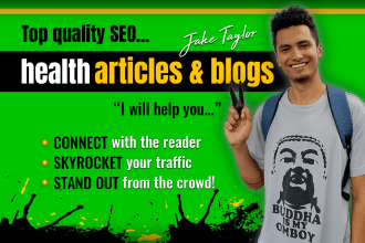 write SEO health blogs and articles that get ranked on google