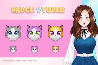 create custom cute kick or twitch badges, sub badges or vtuber badges