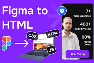 convert figma, adobe xd, PSD to HTML, CSS, javascript code