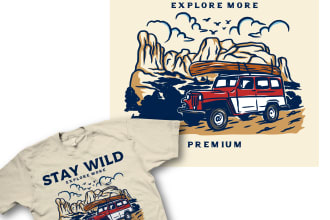 create vintage retro t shirt design with hand draw style