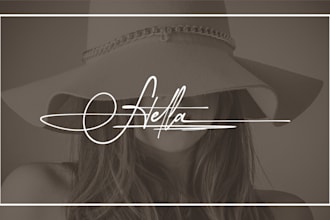 design scripted, cursive, hand drawn signature logo or autograph