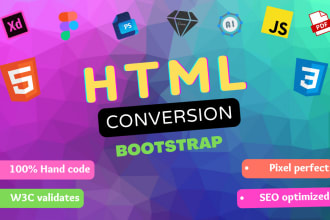 convert psd to html, xd to html, figma to html, skatch to html,