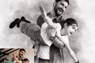 draw a realistic pencil sketch portrait for teenage boy, girls, kids, children