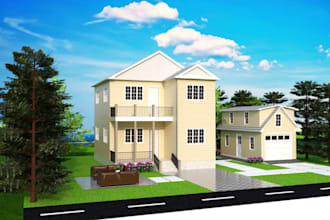 map out architectural 3d model in sketchup and vray render