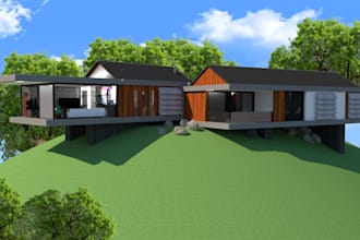 design container coffee shop, tiny house and apartment