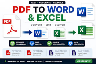 convert PDF and images to word or excel