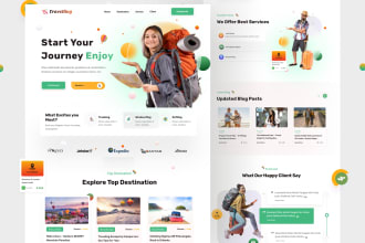 web design, travel, booking website design, landing page