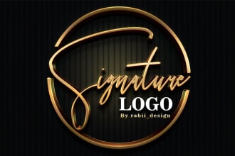 design 3d gold signature logo in 12hrs