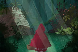 design children book illustration and cover of the storybook