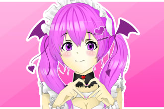 draw anime headshot portrait profile picture, icon, avatar