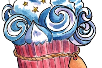 do small and cute watercolor illustrations