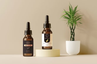 create product label design realistic 3d mockup