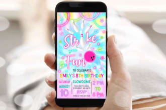 do bowling birthday party invitation, electronic invite