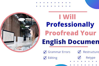 proofread and edit your english document in 1 hour