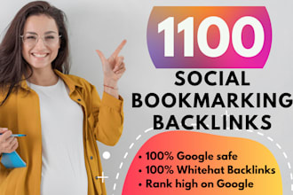 1100 SEO social bookmarking backlinks