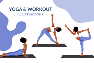 create yoga, fitness, exercise or any workout illustrations