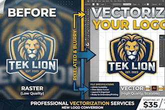 manually vectorize your logo or image to clean scalable svg, ai, eps
