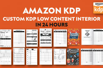 design a custom KDP low content interior for your amazon KDP