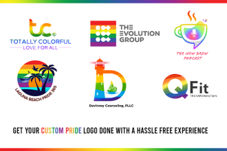create or redesign a pride logo for lgbtq, gay, lesbian etc in rainbow theme