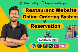 design restaurant website, cafe or bakery website with online ordering system