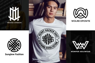 design modern minimalist urban streetwear clothing fashion monogram t shirt logo