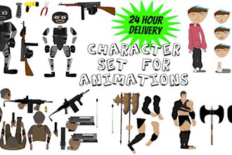 make 2d vector characters ready for animation or games