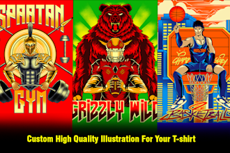 make awesome sport illustration for tshirt