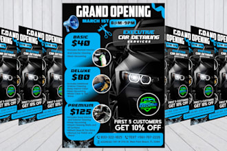 do urgent car wash,detailing  flyer, postcard, or banner