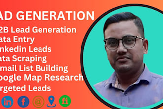 provide linkedin research lead generation data entry