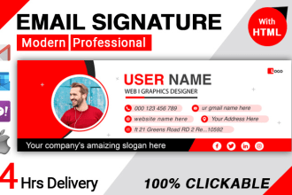 make HTML email signature for outlook gmail and apple
