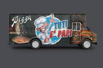 make wrap design for your food truck, trailer