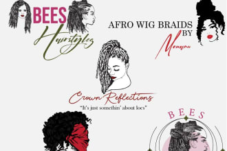 do african american hair, braids,locs, and salon logo