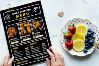 design super brunch dinner and breakfast menu of restaurant