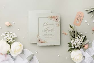 create wedding pack invitation, menu and table number