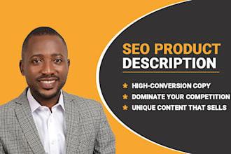 write SEO product descriptions for shopify, amazon, ecommerce, content
