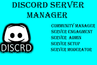 be your community manger for your nft, crypto discord server